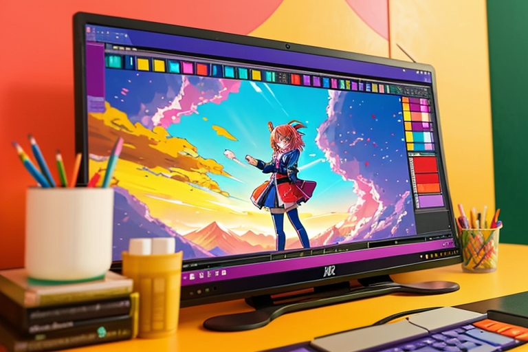 Ecran de PC avec un média de cours en création